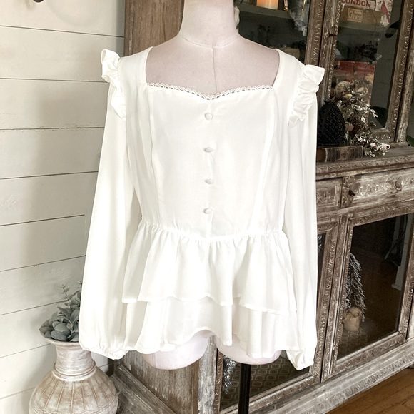 SCARLET DARKNESS Renaissance Bluse Damen - Spitze Schulterfrei Gesmokt